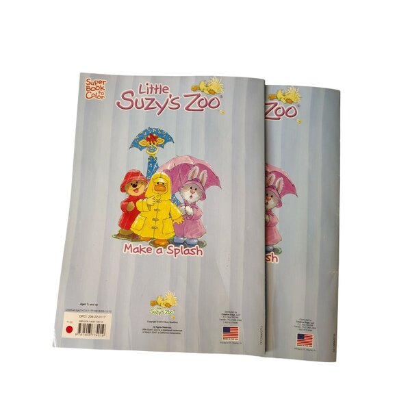 Set of 2 Little Suzy's Zoo Coloring Books Make a Splash 2010 Kids Learning READ - Picture 7 of 7